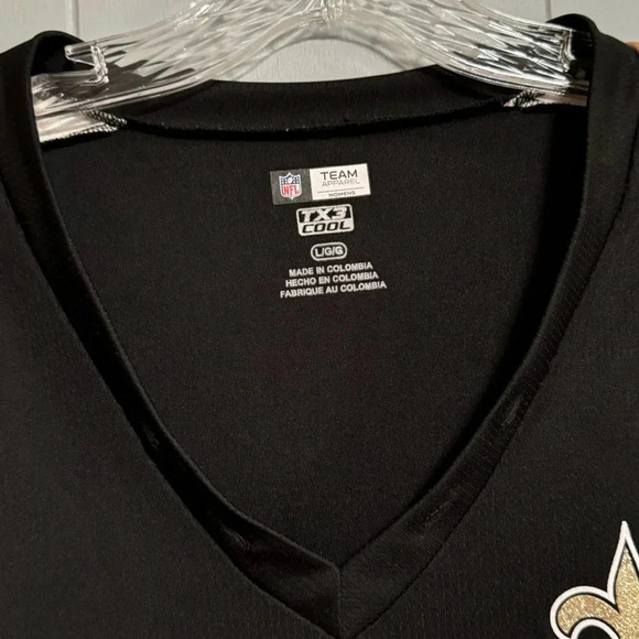 NFL TEAM APPAREL New Orleans Saints Glitter Logo Short Sleeve Jersey Size Large - Picture 4 of 7